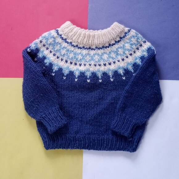 Vintage Handmade Winter Pattern Sweater Jacket - Picture 7 of 7